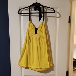 Fox Yellow Sleeveless Top with Black Brand Tag